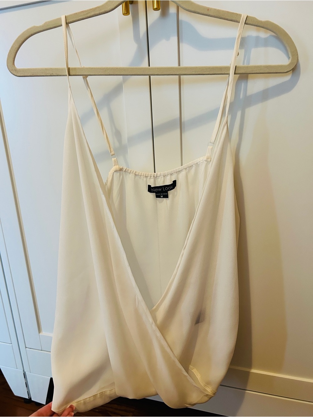 New Look Cream Draped Satin Camisole